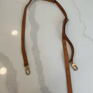 Vintage Louis Vuitton Tan Leather Adjustable Crossbody Strap with Gold Hardware
